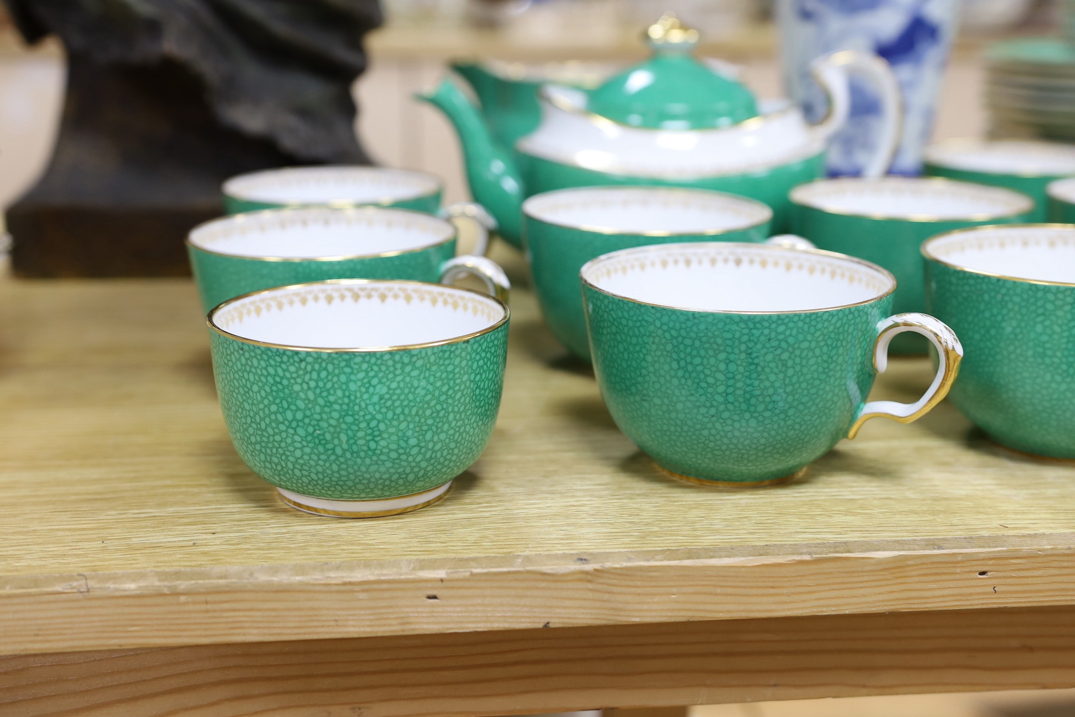 A Goode & Co shagreen pattern tea service